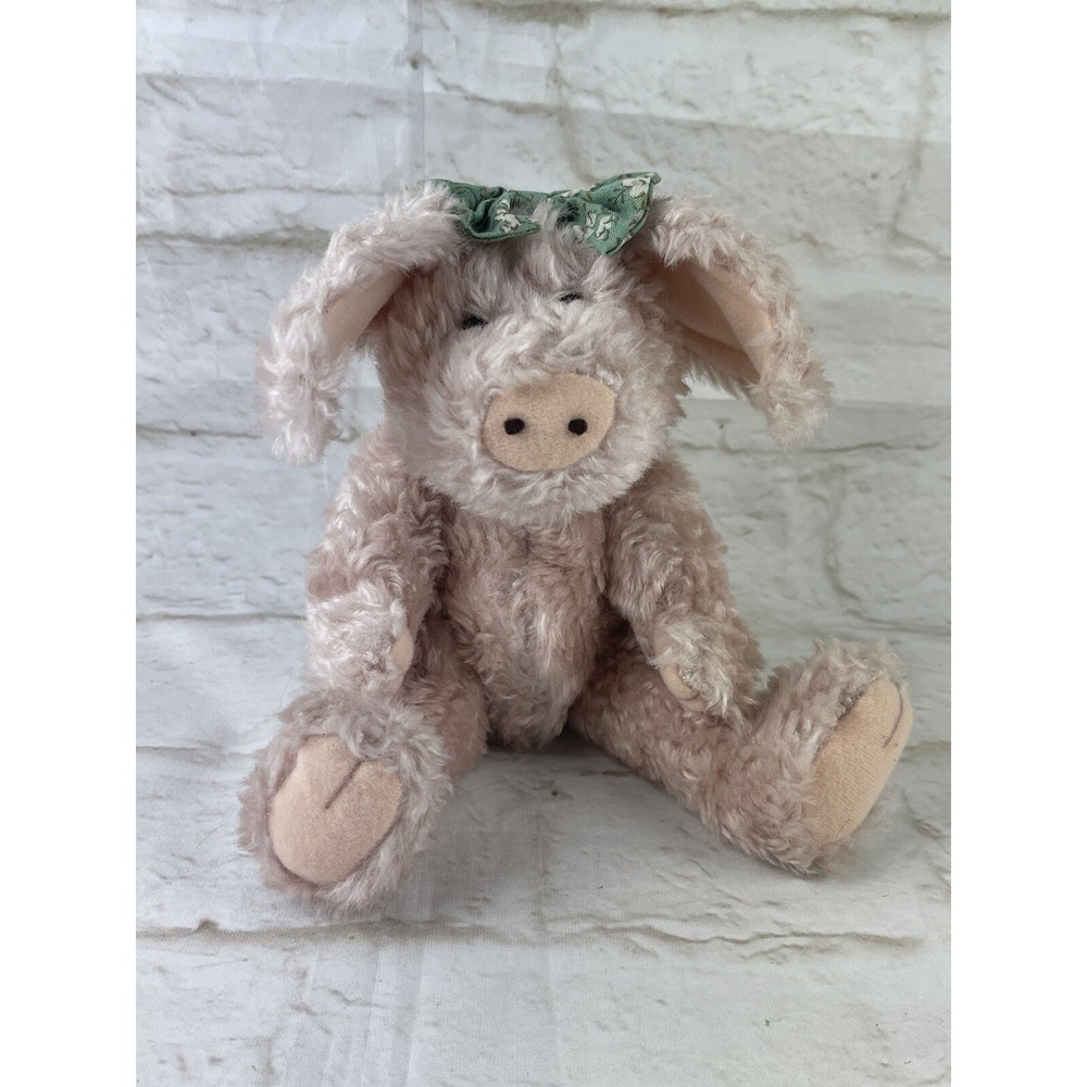8" Boyds Bears Pig Plush Fully Jointed Stuffed Animal 1985-98 J. B. Bean Series
